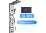 Pannello Doccia A Led, Nichel Spazzolato, Display Temperatura Acqua, Nichel Spazzolato 8006
