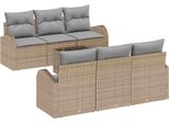 Vidaxl Set Divano Da Giardino Beige 55 X 55 X 37 Cm Poly-Rattan