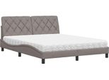 Syfax™ Letto Con Materasso Tortora 160X200 Cm In Tessuto