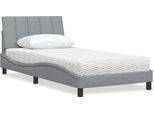 Syfax™ Letto Con Materasso Hanko Grigio Chiaro 100X200 Cm In Tessuto