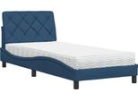 Syfax™ Letto Con Materasso Blu 80X200 Cm In Tessuto
