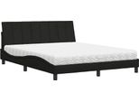 Syfax™ Letto Con Materasso Hanko Nero 160X200 Cm In Tessuto