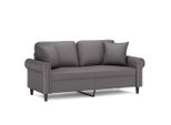 Syfax™ Divano A 2 Posti Con Cuscini Grigio 140 Cm In Pelle Finta