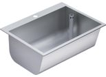 Kwc Ar Lavabo In Acciaio Inox, Sirius, 670X281X520 Mm, Scarico A Destra, Foro Per Rubinetto