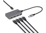 Startech.Com 5G4AC-USB-A-HUB, Usb 3.2 Gen 1 (3.1 Gen 1) Tipo-A, Usb 3.2 Gen 1 (3.1 Gen 1) Tipo-A, Usb Tipo-C, 5000 Mbit/S, Grigio, In Plastica, 0,3 M