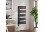 Emke Radiatore Elettrico Da Bagno Con Controllo Tramite App Wi-Fi Termostato Scaldasalviette 1320 X 600 Mm Antracite Portasciugamani 800 W Asciugamani
