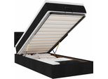 Vidaxl Ottoman Letto Con Materasso E Led Nero 90X190 Cm In Tessuto