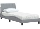 Vidaxl Letto Con Materasso "Hanko"" Grigio Chiaro 90X190 Cm Tessuto"