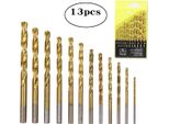 Inf Set Di Punte Elicoidali Hss Da 13 Pezzi - Rivestimento In Titanio Per Legno, Metallo E Plastica