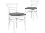 Set Di 2 Sedie Da Pranzo Costway, Sedie Da Cucina In Legno, Sedie Da Tavolo Con Seduta Imbottita, Sedie In Legno Imbottite, Fino A 180 Kg, Sedie (Bianco)