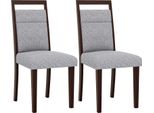 Set Di 2 Sedie Da Pranzo Costway, Sedie Da Cucina In Legno, Sedie Da Tavolo Con Seduta Imbottita, Sedie In Legno Imbottite, Fino A 150 Kg, Sedie (Grigio,2)