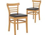 Set Di 2 Sedie Da Pranzo Costway, Sedie Da Cucina In Legno, Sedie Da Tavolo Con Seduta Imbottita, Sedie In Legno Imbottite, Fino A 180 Kg, Sedie (Marrone)