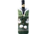 Inf Copribottiglia Di Vino Natalizio Festivo - Decorazione Natalizia In Maglia Verde