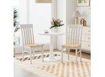 Set Di 2 Sedie Da Pranzo Costway, Sedie Da Cucina In Legno Con Schienale, Sedie Per Tavolo Da Pranzo Fino A 150 Kg, Sedie Per Sala Da Pranzo Cucina Soggiorno (Naturale)