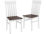 Set Di 2 Sedie Da Pranzo Costway, Sedie Da Cucina In Legno Con Schienale, Sedie Per Tavolo Da Pranzo Fino A 150 Kg, Sedie Per Sala Da Pranzo Cucina Soggiorno (Noce)