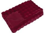 Vidaxl Coperta In Pelliccia Di Coniglio Bordeaux Rosso 240 X 270 Cm