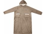 Vidaxl Coperta Con Cappuccio Cammello Xl In Pile E Flanella