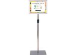 Set Di 2 Supporti Informativi Costway A4, Supporto Informativo Regolabile In Altezza, Supporto Per Manifesti, Ferma-Clienti, Supporto Per Presentazioni, Supporto Pubblicitario (Argento)