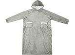 Vidaxl Coperta Con Cappuccio Grigio Xl In Pile E Flanella