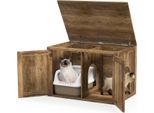 Armadietto Per Gatti Costway 80X54X53,5 Cm, Lettiera Per Gatti Con Doppia Porta, Parete Divisoria, Casetta Per Gatti, Armadietto Per Lettiera Da Interno, Arredamento Per Gatti