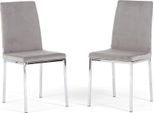 Set Di 2 Sedie Da Interno In Velluto Con Schienale Alto E Gambe In Metallo - Design Moderno Ed Elegante Per Cucina, Sala Da Pranzo, Camera Da Letto, Bar E Ristorante - Alma - Grigio Chiaro/Argento
