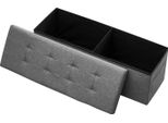 Vevor Pouf Pieghevole Con Vano Portaoggetti (Rettangolare), Poggiapiedi Con Tasche Laterali, Sgabello Imbottito Pieghevole Con Portata Fino A 299,37 Kg, 11 X 38 X 38 Cm, Per Soggiorno, Camera Da Letto, Corridoio, Grigio