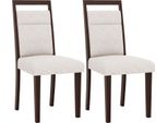 Set Di 2 Sedie Da Pranzo Costway, Sedie Da Cucina In Legno, Sedie Da Tavolo Con Seduta Imbottita, Sedie In Legno Imbottite, Fino A 150 Kg, Sedie (Beige,2)