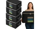Edibazzar | Set Di Organizer Con 4 Sacchi Da 90 Litri Ciascuno Per Armadi, Grande, Nero