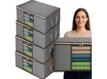 Edibazzar | Set Di Organizer A 4 Tasche (90 L) Per Guardaroba E Biancheria Da Letto, Grande, Grigio
