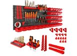 Pannello Porta Attrezzi + 33 Scatole E Supporti 116X39 Cm Per Officina Garage