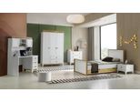 Garnitur Kinderzimmer Bett Kinderbett Kindermöbel Weiß Holz Set 5tlg