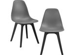 [2X Sedie Di Design Sedia Da Pranzo Grigia E Nera In Plastica In Stile Scandinavo