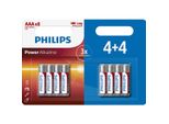 Batterie Alcaline Philips LR03 / Aaa In Confezione Da 8 Pezzi, Durata Oltre 10 Anni