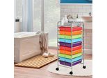 Carrello Costway Con Cassetti Contenitore Per Rotoli Carrello Da Bagno Carrello Da Bagno Scaffale Da Bagno Carrello Laterale Con 10 Cassetti Impilabili Struttura In Metallo