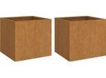 Vidaxl Fioriera 2 Pezzi 32X30X29 Cm Acciaio Corten