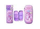 Astuccio Portamatite Viola Con Unicorno 3D Espandibile