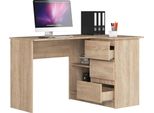 Scrivania Angolare B16 Clp Rovere Sonoma Ergonomica Con 3 Cassetti E Piano Laminato Resistente