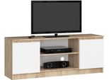 Mobile Tv Sonoma E Bianco 140 Cm Con Spazio Di Stoccaggio E Stile