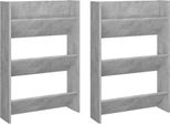 Vidaxl Scarpiere A Muro 2 Pz. Grigio Cemento 60X18X90 Cm Materiale A Base Di Legno