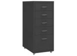 Vidaxl Armadio Per Archiviazione Con Rotelle Antracite 28X41X69 Cm Metallo