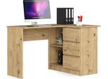 Scrivania Angolare B16 In Rovere Artisan Con 3 Cassetti E 2 Ripiani Per Casa E Ufficio