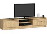 Tv-Stativ Ek Artisan 160 Cm Colore Rovere Alta Qualità Mobile Tv Con 2 Ante
