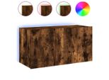 Pensile Tv Con Luci Led Rovere Fumé 80X35X41 Cm