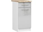 Mobiletto Da Cucina Oliwia S40 SZ1 Bianco Metallizzato Lucido 40 Cm X 60 Cm