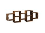 Vidaxl Scaffale A Parete In Rovere Fumé 129X18X42 Cm Materiale A Base Di Legno