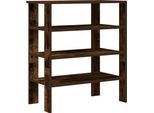 Vidaxl Portascarpe In Rovere Affumicato 61X32X70 Cm Materiale A Base Di Legno