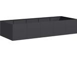 Vidaxl Fioriera Nera 200X80X40 Cm In Acciaio