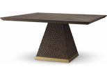 Casa Padrino Tavolo Da Pranzo Marrone Scuro / Ottone Antico 150 Cm - Mobili Per La Sala Da Pranzo