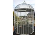 Casa Padrino Jugendstil Garten Vogelhaus Weiß / Silber Ø 200 x H. 300 cm - Nostalgische Vogelhäuser