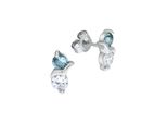 Paar Ohrstecker Vivance "925/- Sterling Silber Rhodiniert Zirkonia Und Kristall", Weiß (Weiß, Weiß), Ohrringe, Damen, One-Size, Silber 925 (Sterlingsilber)